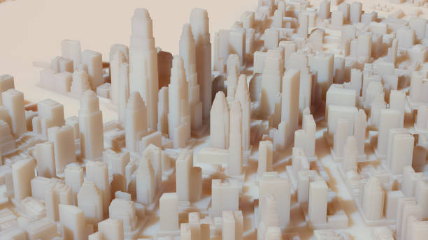 istock 3d rendered city view with detailed cityscape 1181250997