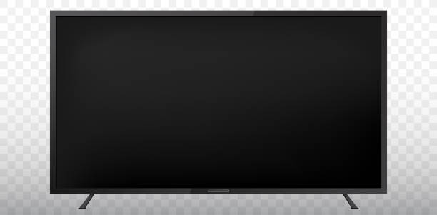 Blank TV Screen Vector Illustration With Transparent Background Realistic Plasma TV Screen Vector Illustration Isolated on Transparent Background. black background hd stock illustrations