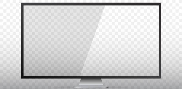 tv-bildschirm vektor-illustration mit transparentem hintergrund - wide screen stock-grafiken, -clipart, -cartoons und -symbole