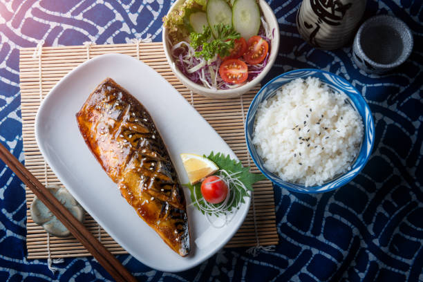 istock Saba fish grilled with teriyaki sauce. 1181261870