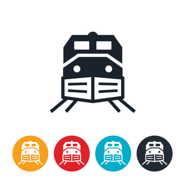 stockillustraties, clipart, cartoons en iconen met pictogram goederentrein - goederentrein