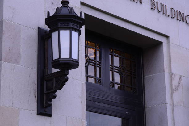 istock Beautiful Lamp On Neoclassical Building 1181274243