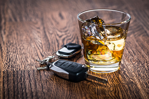 Driving under the influence of alcohol concept