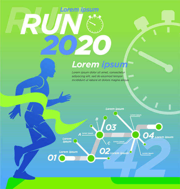 runner design prezentacja kwadrat banner okładka reklamowa - silhouette sport running track event stock illustrations