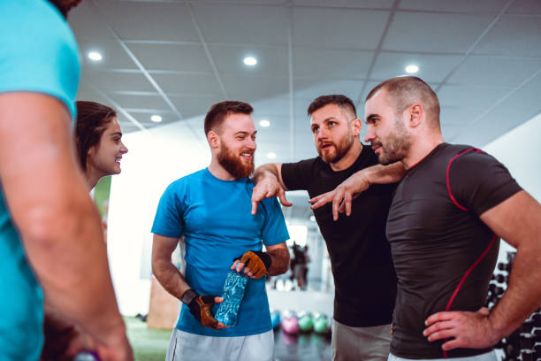 istock Athletes Hanging Out Together In Gym After Training 1181277814