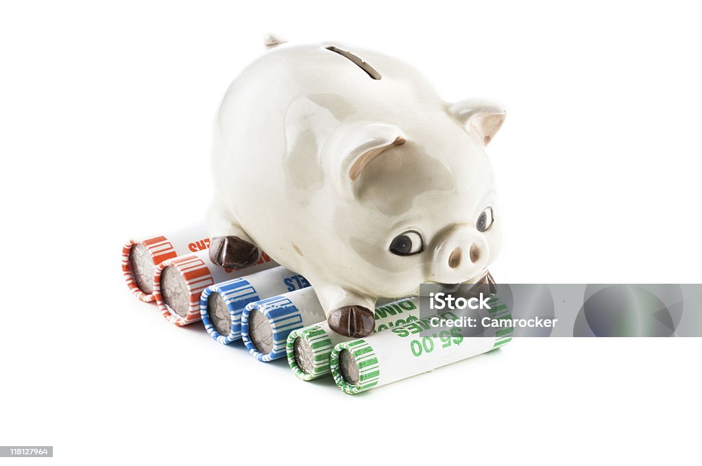 Piggy Bank descontos - Foto de stock de 25 centavos de dólar royalty-free