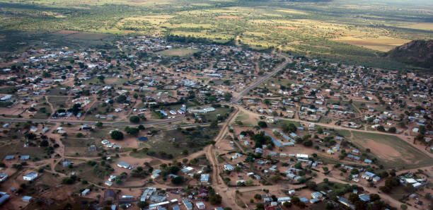 istock Typical village seen in a deserted area in Botswana 1181279724