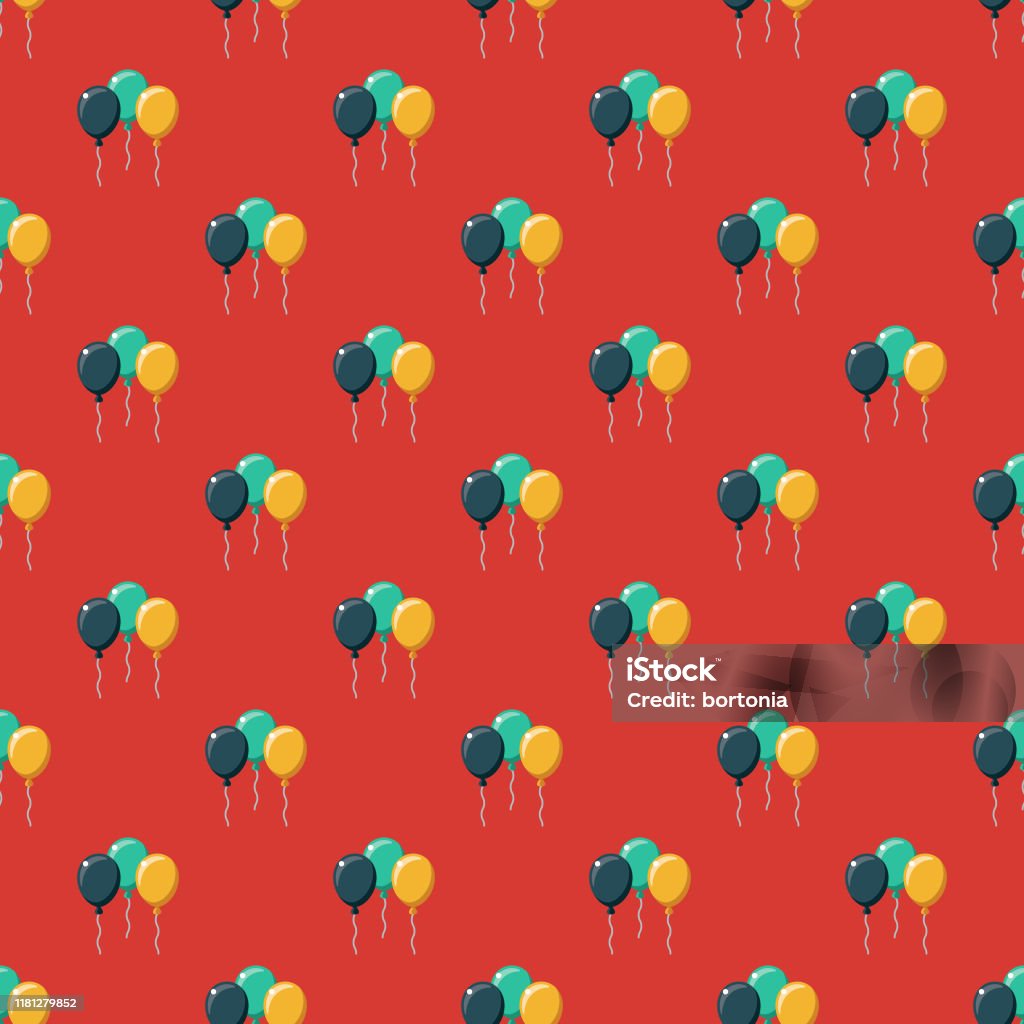 Single Balloon Pattern Balloons Single Use Plastic Pattern Stock Illustration - Download Image ...