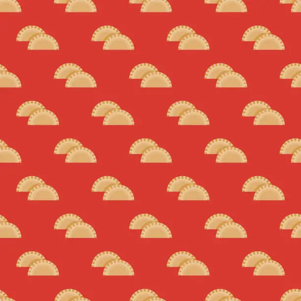 Vector illustration of Empanada Mexican Food Pattern