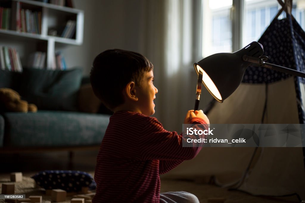 Look at the light Child Stock Photo