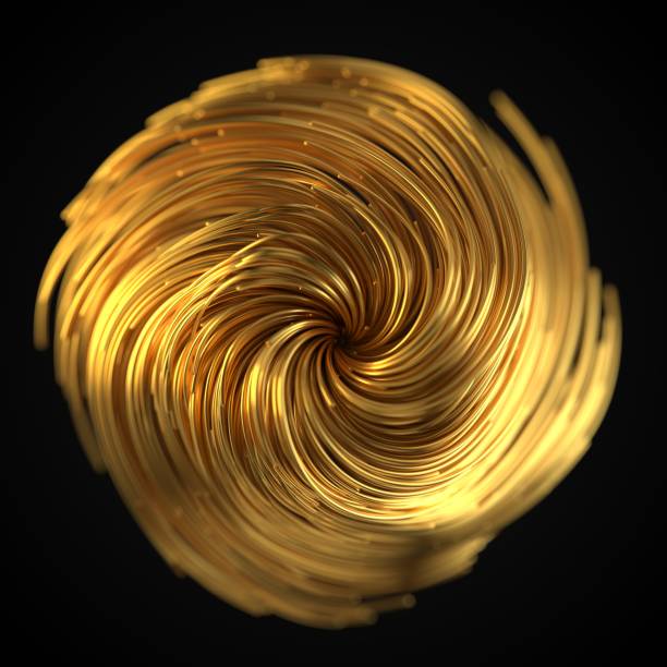 istock golden strings flowing on air. 3d illustration with black background 1181286197