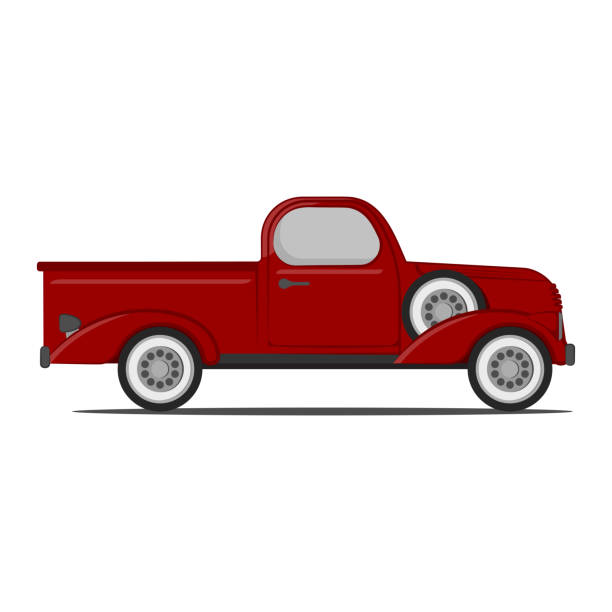 istock Classic red Retro pickup truck. Vector Illustration 1181294288