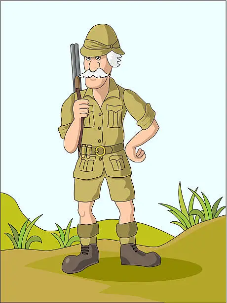 Vector illustration of explorer hunter