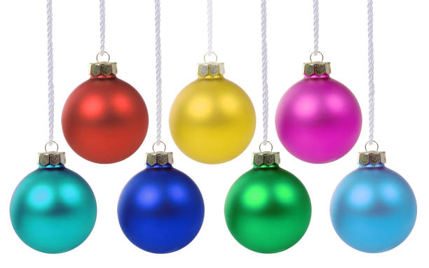 istock Christmas balls baubles hanging collection isolated on white 1181297520