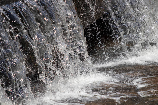 istock Waterfall close up with splashing and droplets 1181299458