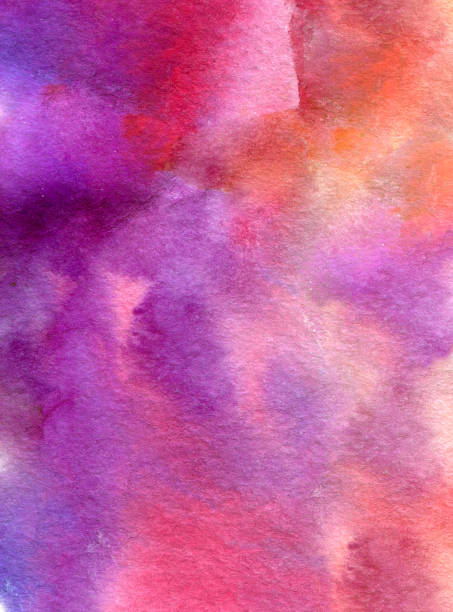 istock Nice watercolor texture on paper with color purple, orange, red 1181303190