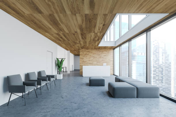 istock Office reception and waiting room interior 1181303198