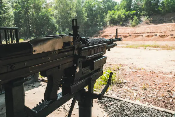 hand machine gun M60 Machinegun. Cu Chi Tunnel, Ho Chi Minh City, Vietnam