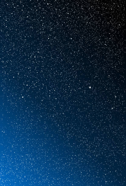 istock Bright star in blue dark night sky. Background, banner vector illustration. 1181316704