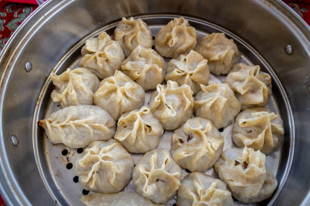 Central asia traditional food; Ravioli, Manti, Khinkali