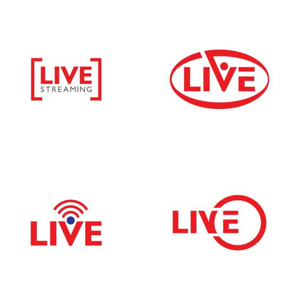live-stream-logo-design. vektor-illustration - breaking wind audio stock-grafiken, -clipart, -cartoons und -symbole