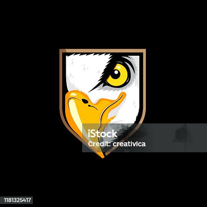 istock Eagle Eye Insignia. vector illustration logo. 1181325417