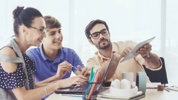 istock Group meeting of creative business people office. 1181326009