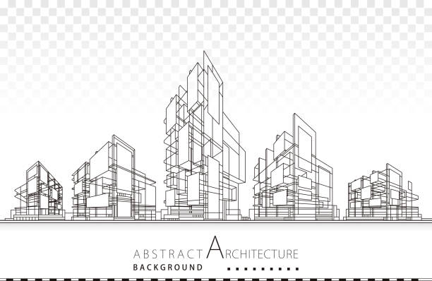 architektur bauweise. - architectural background illustrations stock-grafiken, -clipart, -cartoons und -symbole