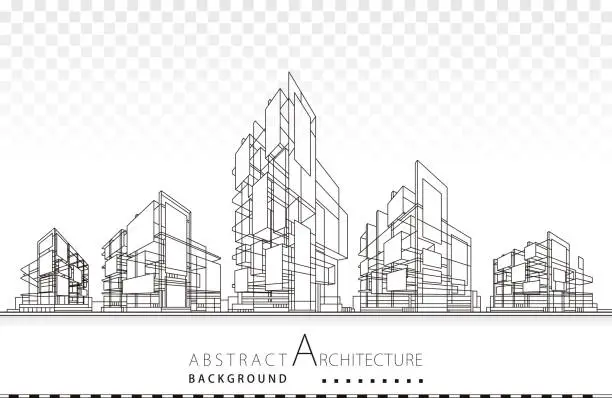 Vector illustration of Architecture Construction Building Design.