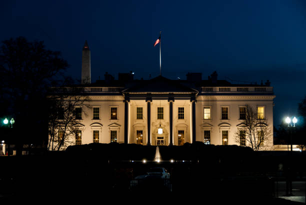 The White House at Night stock photo