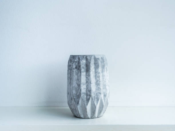 istock Concrete pot. Modern geometric concrete planter. 1181333866