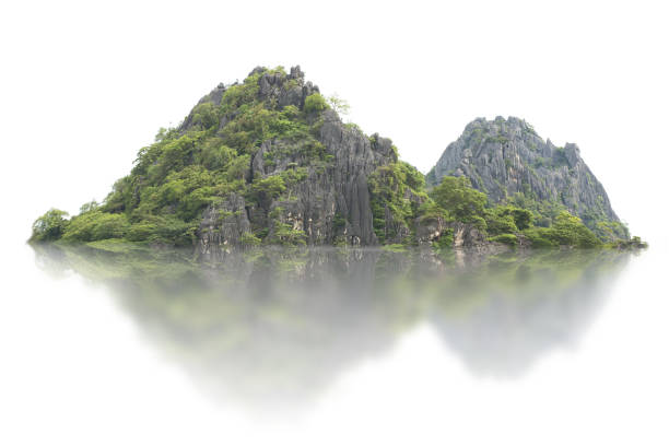 istock Panorama island, hill, mountain isolated on a white background. 1181337553