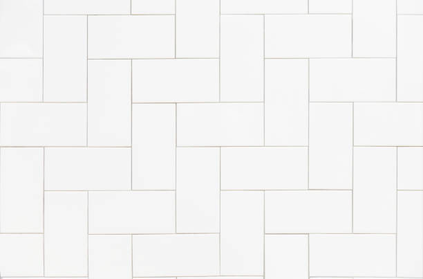 White tiles wall texture stock photo