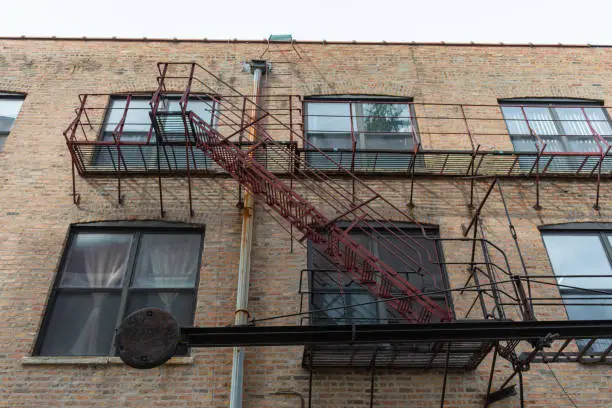Photo of Small Fire Escape on the side of an Old Building in Wicker Park Chicago
