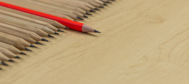 istock Different pencil standout show leadership concept. 1181346649