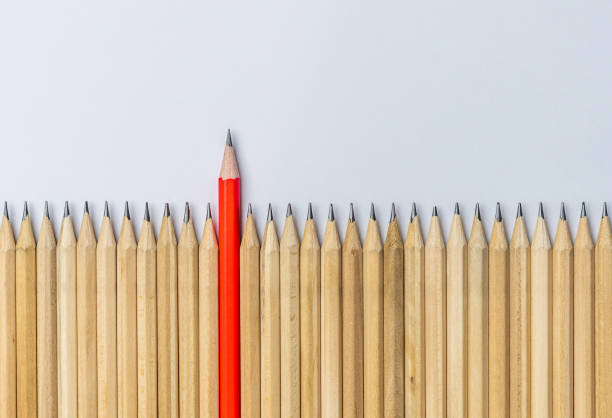 istock Different pencil standout show leadership concept. 1181346654