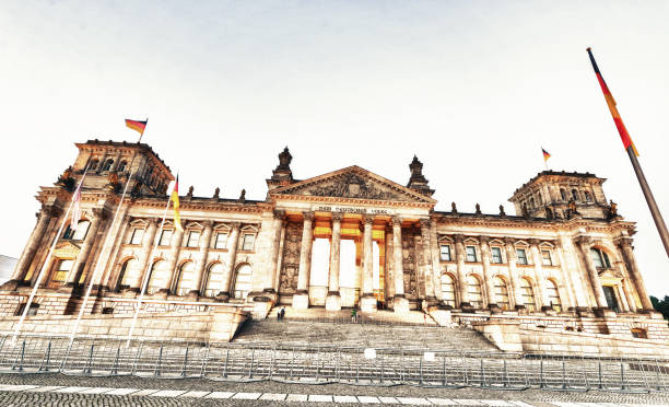 istock Reichstag building in Berlin at night, Germany 1181348770