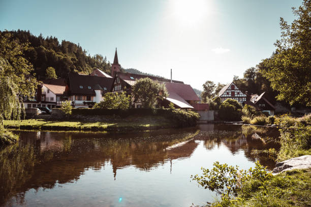 독일의 검은 숲에 있는 트리베르크 마을 - triberg 뉴스 사진 이미지