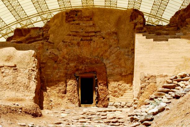 canaanite gate-jericho/tel dan - canaan valley imagens e fotografias de stock