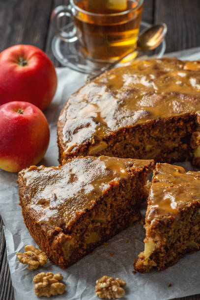 istock Homemade apple pie with toffe topping. 1181369663