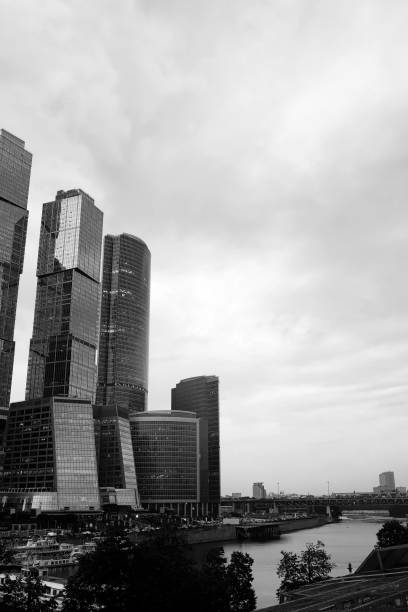 istock Business center with high skyscrapers 1181371029