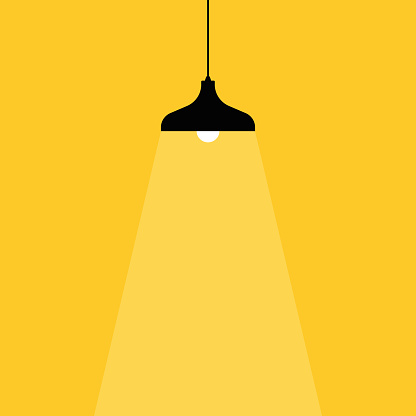 Lamp bulb Icon. Place for your text. Lamps light lights. Flat vector illustration.