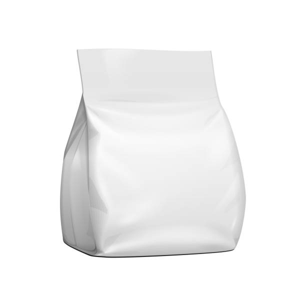 istock Mockup Blank Stand Up Pouch Snack Sachet Bag. Mock Up, Template. Illustration Isolated On White Background. Ready For Your Design. Product Packaging. Vector EPS10 1181373688