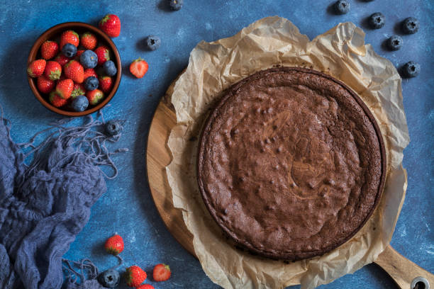 istock Swedish traditional chocolate cake Kladdkaka 1181376862
