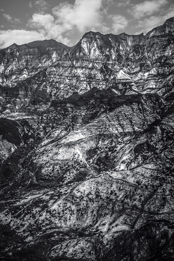 Full frame black and white Katla ice cave amazing landscape glacier