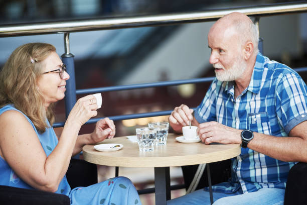 istock Senior couple at a cafe 1181378092