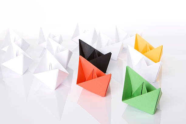 istock Winner green paper boat 118137886