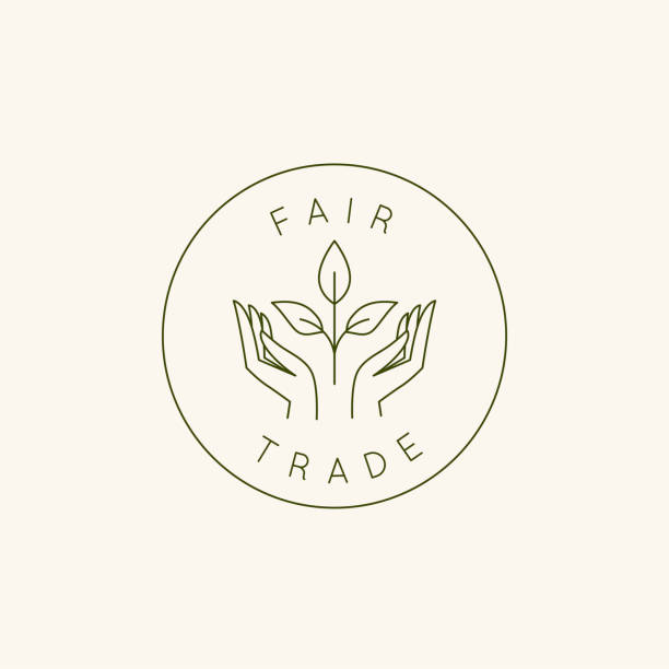 Vector Logo Design Template And Emblem In Simple Line Style Fair Trade  Stock Illustration - Download Image Now - iStock
