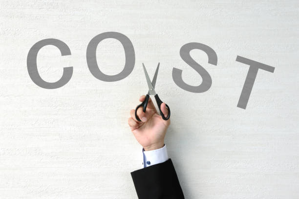 business concepts, cost cutting - cut price imagens e fotografias de stock