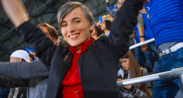 istock Woman standing in stadium 1181384688